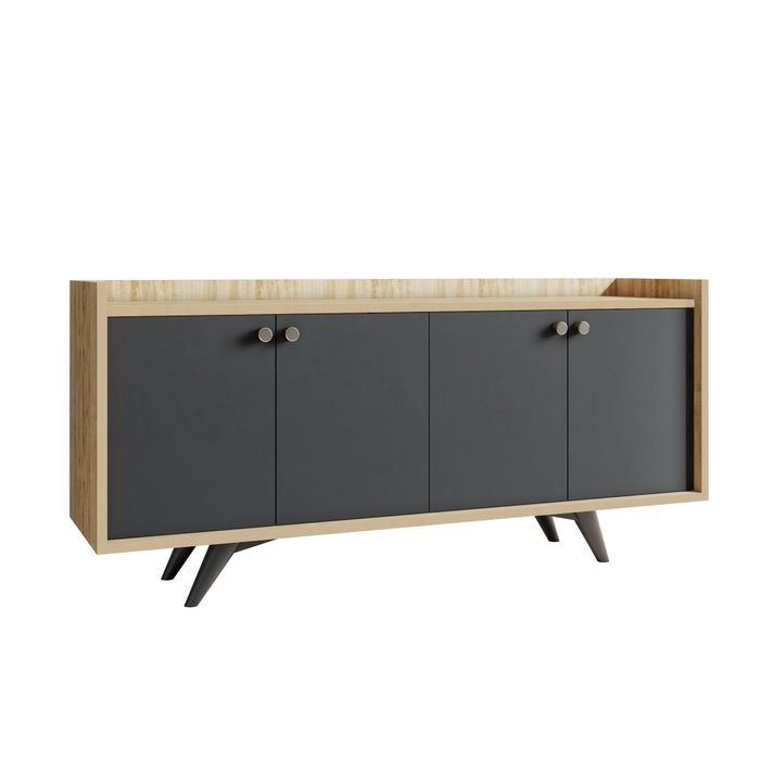 Hanah Home Consola 150x75x40 cm Antracita y Roble Fabricada en Tablero de Partículas